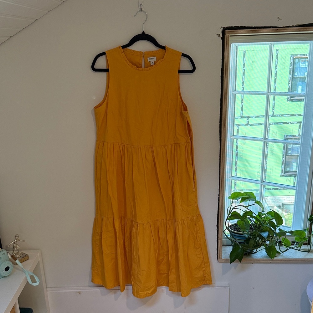 J. Crew Factory Mustard Midi Dress